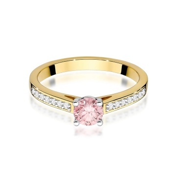 Inel Aur 14K cu Diamante Roz de Laborator 0.62 ct - Img 2