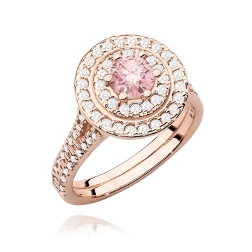 Inel Aur 14K cu Diamante Roz de Laborator 1.11 ct - Img 4