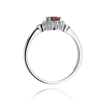 Inel Aur 14K cu Granat 0.50 ct si Diamante Naturale 0.10 ct - Img 11