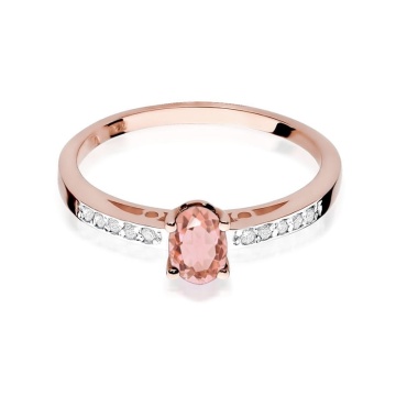 Inel Aur 14K cu Morganit 0.40 ct si Diamante Naturale 0.05 ct - Img 5