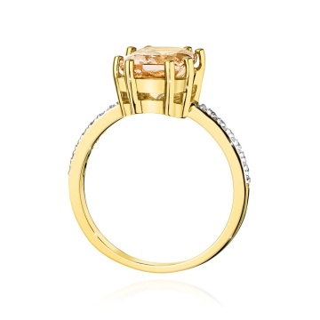 Inel Aur 14K cu Morganit 2.80 ct si Diamante Naturale 0.07 ct - Img 3