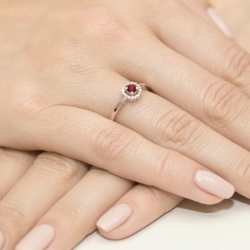 Inel Aur 14K cu Rubin 0.15 ct si Diamante Naturale 0.08 ct - Img 11