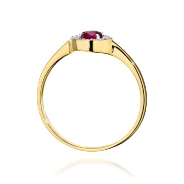 Inel Aur 14K cu Rubin 0.30 ct si Diamante Naturale 0.10 ct - Img 3