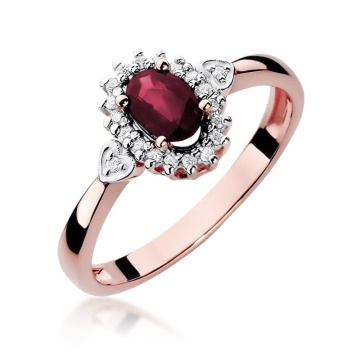 Inel Aur 14K cu Rubin 0.60 ct si Diamante Naturale 0.10 ct - Img 8