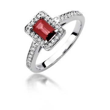 Inel Aur 14K cu Rubin 0.80 ct si Diamante Naturale 0.22 ct - Img 9
