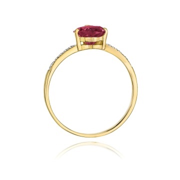 Inel Aur 14K cu Rubin 1.70 ct si Diamante Naturale 0.06 ct - Img 3