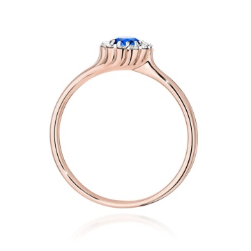 Inel Aur 14K cu Safir 0.50 ct si Diamante Naturale 0.10 ct - Img 7