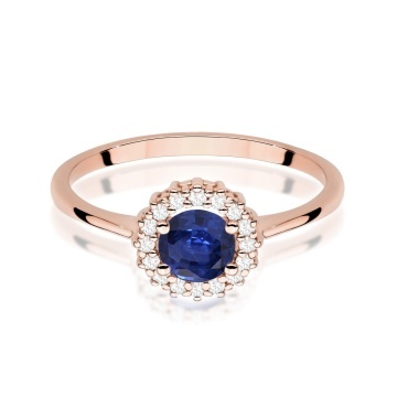 Inel Aur 14K cu Safir 0.50 ct si Diamante Naturale 0.14 ct - Img 10