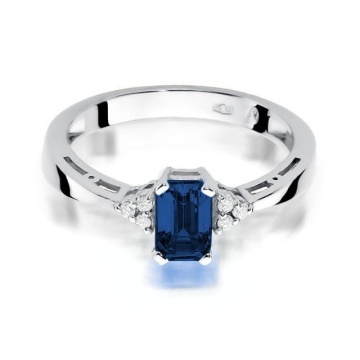 Inel Aur 14K cu Safir 0.60 ct si Diamante Naturale 0.03 ct - Img 6