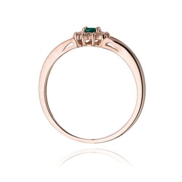 Inel Aur 14K cu Smarald 0.15 ct si Diamante Naturale 0.09 ct - Img 8