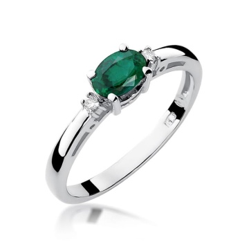 Inel Aur 14K cu Smarald 0.40 ct si Diamante Naturale 0.03 ct - Img 9