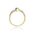 Inel Aur 14K cu Smarald 0.40 ct si Diamante Naturale 0.05 ct - Img 3