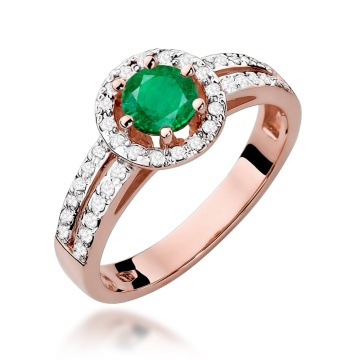 Inel Aur 14K cu Smarald 0.50 ct si Diamante Naturale 0.20 ct - Img 8