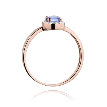 Inel Aur 14K cu Tanzanit 0.40 ct si Diamante Naturale 0.08 ct - Img 9