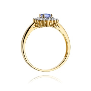 Inel Aur 14K cu Tanzanit 0.40 ct si Diamante Naturale 0.20 ct - Img 3