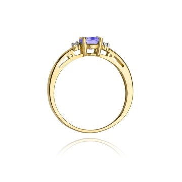 Inel Aur 14K cu Tanzanit 0.50 ct si Diamante Naturale 0.03 ct - Img 3