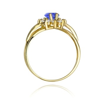 Inel Aur 14K cu Tanzanit 0.70 ct si Diamante Naturale 0.30 ct - Img 3