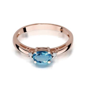 Inel Aur 14K cu Topaz London Blue 0.50 ct si Diamante Naturale 0.03 ct - Img 6