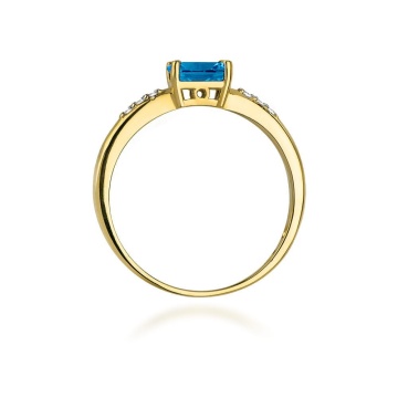 Inel Aur 14K cu Topaz London Blue 0.50 ct si Diamante Naturale 0.03 ct - Img 3