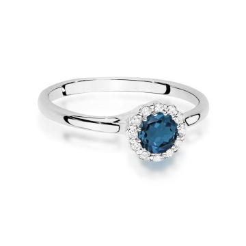Inel Aur 14K cu Topaz London Blue 0.50 ct si Diamante Naturale 0.10 ct - Img 10
