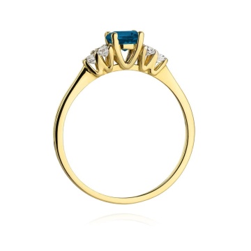 Inel Aur 14K cu Topaz London Blue 0.50 ct si Diamante Naturale 0.18 ct - Img 7
