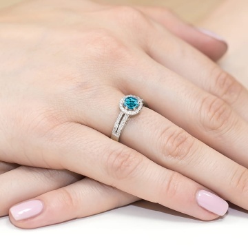 Inel Aur 14K cu Topaz London Blue 0.50 ct si Diamante Naturale 0.20 ct - Img 12