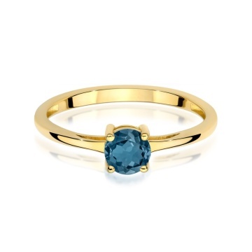 Inel Aur 14K cu Topaz London Blue 0.50 ct - Img 2