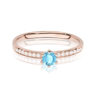 Inel Aur 14K cu Topaz Swiss 0.15 ct si Diamante Naturale 0.07 ct - Img 6