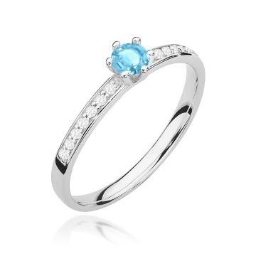 Inel Aur 14K cu Topaz Swiss 0.15 ct si Diamante Naturale 0.07 ct - Img 12