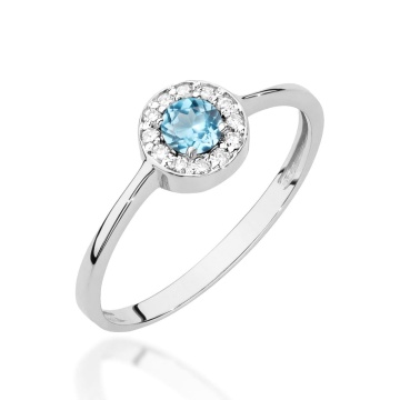 Inel Aur 14K cu Topaz Swiss 0.25 ct si Diamante Naturale 0.10 ct - Img 9