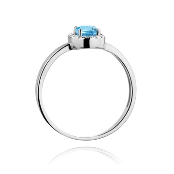 Inel Aur 14K cu Topaz Swiss 0.50 ct si Diamante Naturale 0.08 ct - Img 11