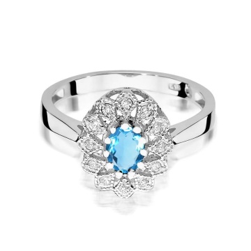 Inel Aur 14K cu Topaz Swiss 0.50 ct si Diamante Naturale 0.10 ct - Img 9
