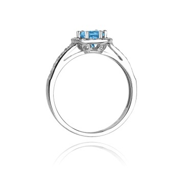 Inel Aur 14K cu Topaz Swiss 0.50 ct si Diamante Naturale 0.20 ct - Img 7