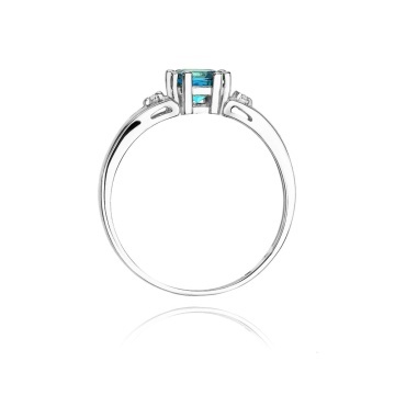 Inel Aur 14K cu Topaz Swiss 0.70 ct si Diamante Naturale 0.03 ct - Img 6