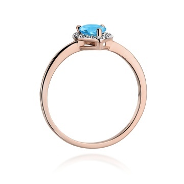 Inel Aur 14K cu Topaz Swiss 0.90 ct si Diamante Naturale 0.10 ct - Img 7