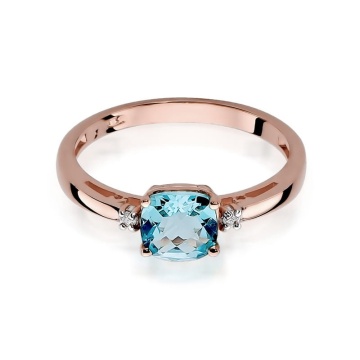 Inel Aur 14K cu Topaz Swiss 1.10 ct si Diamante Naturale 0.03 ct - Img 9
