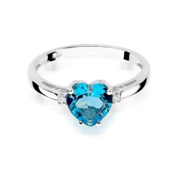 Inel Aur 14K cu Topaz Swiss 1.20 ct si Diamante Naturale 0.03 ct - Img 2