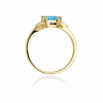Inel Aur 14K cu Topaz Swiss 1.40 ct si Diamante Naturale 0.06 ct - Img 3