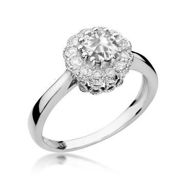 Inel Aur 14K cu White Sapphire 0.60 ct si Diamante Naturale 0.17 ct - Img 9