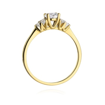 Inel Aur 14K cu White Sapphire 0.60 ct si Diamante Naturale 0.18 ct - Img 3