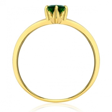 Inel Aur 8K cu Piatră Ovală Verde - Eleganță Atemporală - Img 2