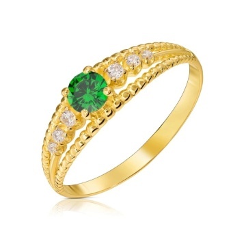 Inel Aur 8K cu Zirconiu Verde – Eleganță Atemporală - Img 5