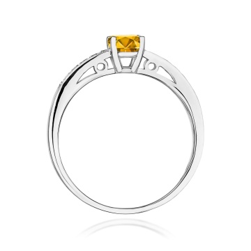 Inel Aur 9K cu Citrin 0.50 ct si Diamante Naturale 0.05 ct - Img 7