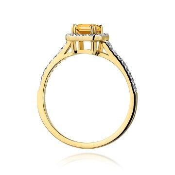 Inel Aur 9K cu Citrin 0.60 ct si Diamante Naturale 0.22 ct - Img 3