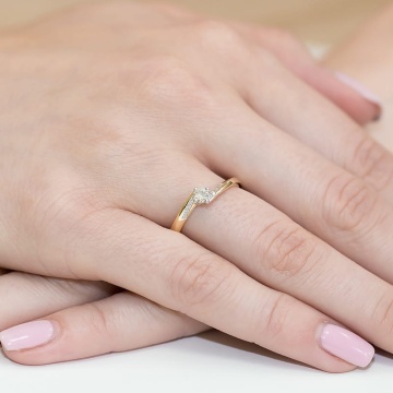 Inel Aur 9K cu Diamante Naturale 0.19 ct - Img 4