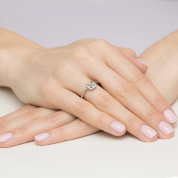 Inel Aur 9K cu Diamante Naturale Albe si Negre 0.13 ct - Img 8