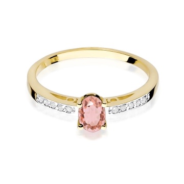 Inel Aur 9K cu Morganit 0.40 ct si Diamante Naturale 0.05 ct - Img 2