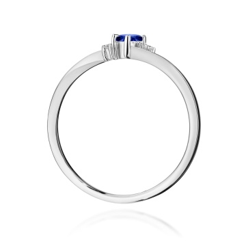 Inel Aur 9K cu Safir 0.15 ct si Diamante Naturale 0.02 ct - Img 7