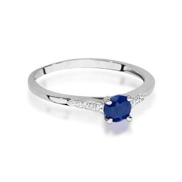 Inel Aur 9K cu Safir 0.30 ct si Diamante Naturale 0.03 ct - Img 6