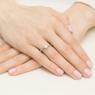 Inel Aur 9K cu Safir Alb 0.50 ct - Img 8